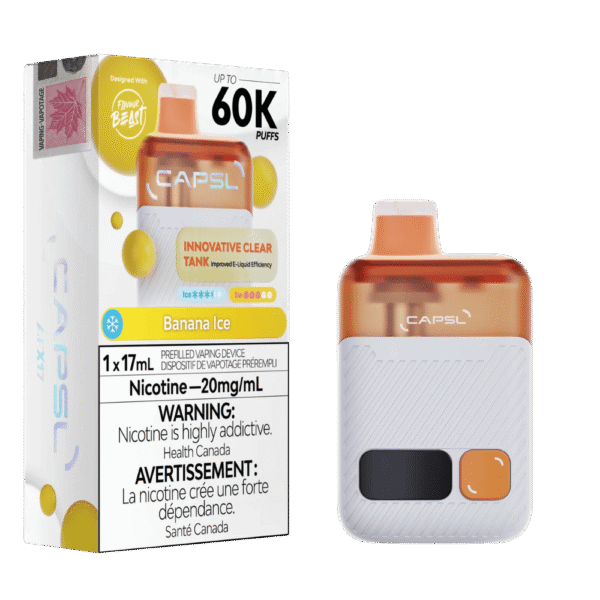 CAPSL 60K By Flavour Beast - Banana Ice Disposable Vape