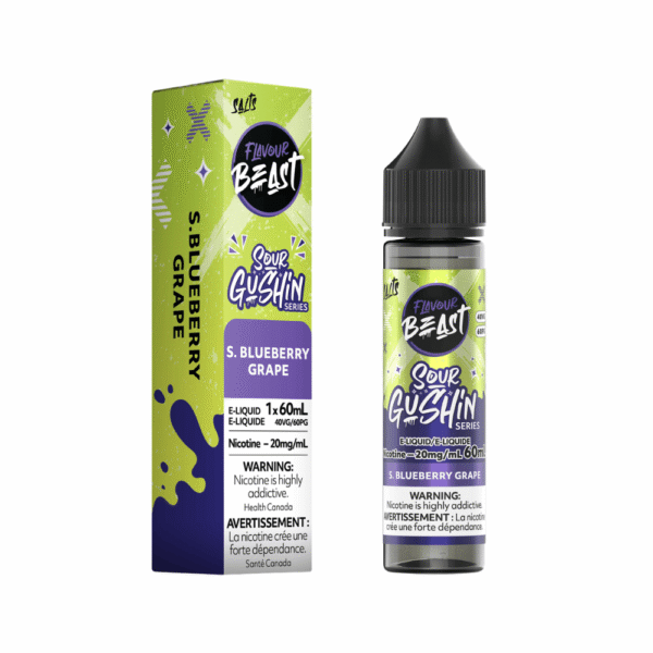 Flavour Beast 60ML Salt - Sour Gushin Blueberry Grape Nic Salt E-Liquid