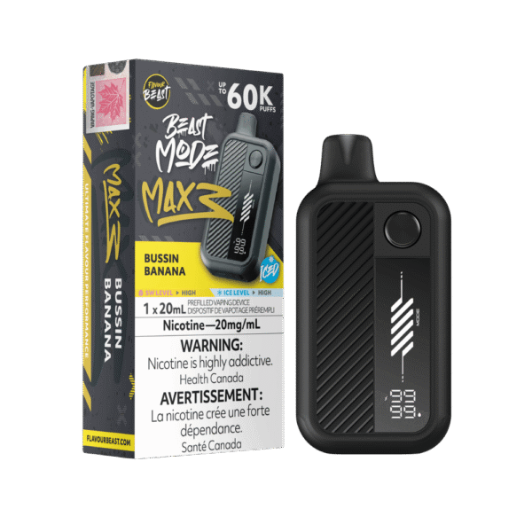 Flavour Beast Beast Mode Max 3 - Bussin Banana Iced Disposable Vape