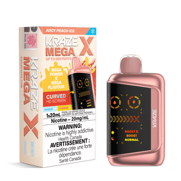 Kraze Mega X - Juicy Peach Ice Disposable Vape