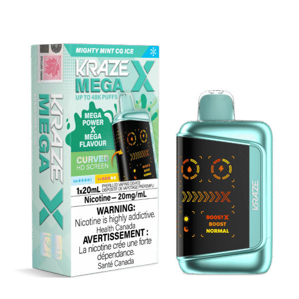 Kraze Mega X - Mighty Mint CG Ice Disposable Vape