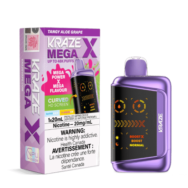Kraze Mega X - Tangy Aloe Grape Disposable Vape