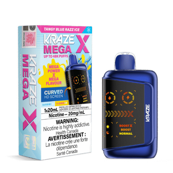 Kraze Mega X - Tangy Blue Razz Ice Disposable Vape