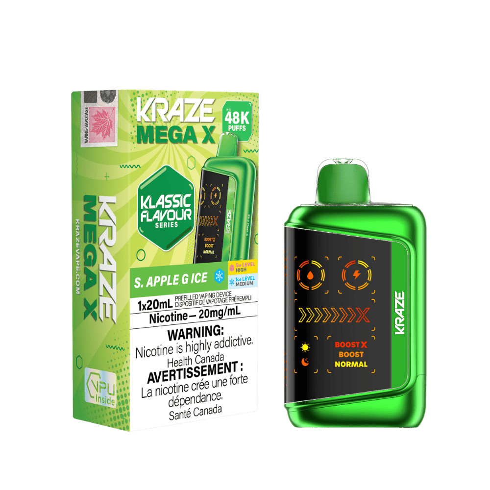 Kraze Mega X Klassic - S Apple G Ice Disposable Vape