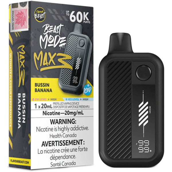 Flavour Beast Beast Mode Max 3 - Bussin Banana Iced Disposable Vape — 4one6 Vape Toronto