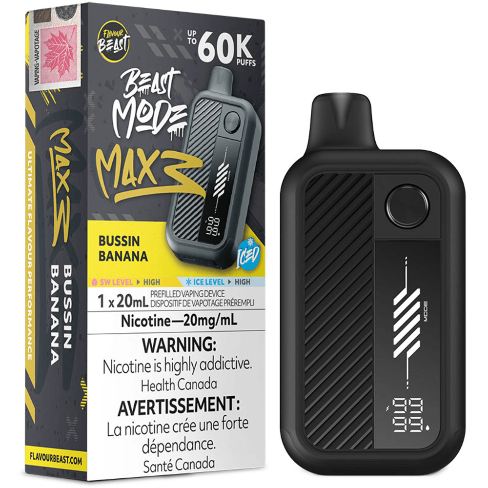 Flavour Beast Beast Mode Max 3 - Bussin Banana Iced Disposable Vape — buy in Toronto at 4one6 Vape