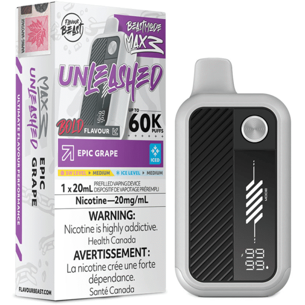 Flavour Beast Unleashed Beast Mode Max 3 - Epic Grape Iced Disposable Vape — 4one6 Vape Toronto
