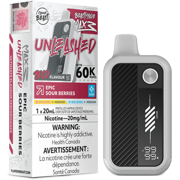 Flavour Beast Unleashed Beast Mode Max 3 - Epic Sour Berries Iced Disposable Vape — 4one6 Vape Toronto