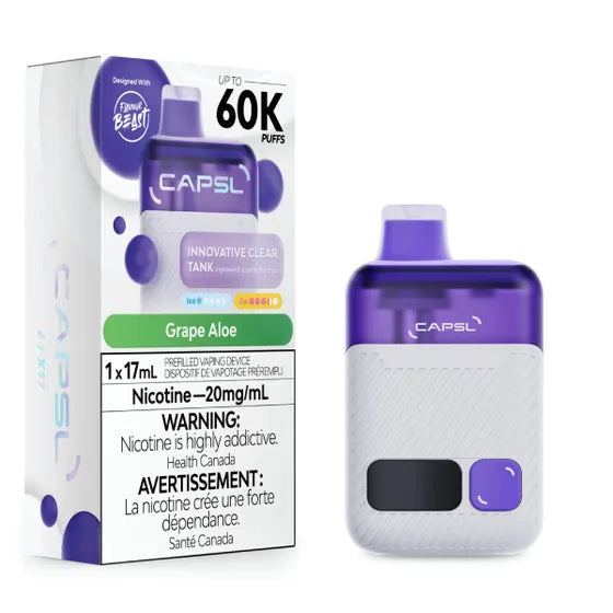 CAPSL 60K By Flavour Beast - Grape Aloe Disposable Vape — 4one6 Vape Toronto