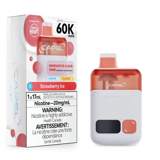 CAPSL 60K By Flavour Beast - Strawberry Ice Disposable Vape — 4one6 Vape Toronto