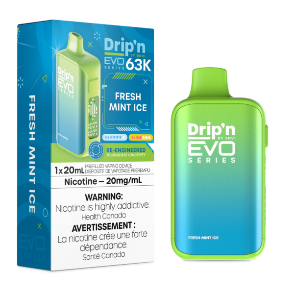 ENVI Drip'n EVO Series 63K - Fresh Mint Ice Disposable Vape — 4one6 Vape Toronto