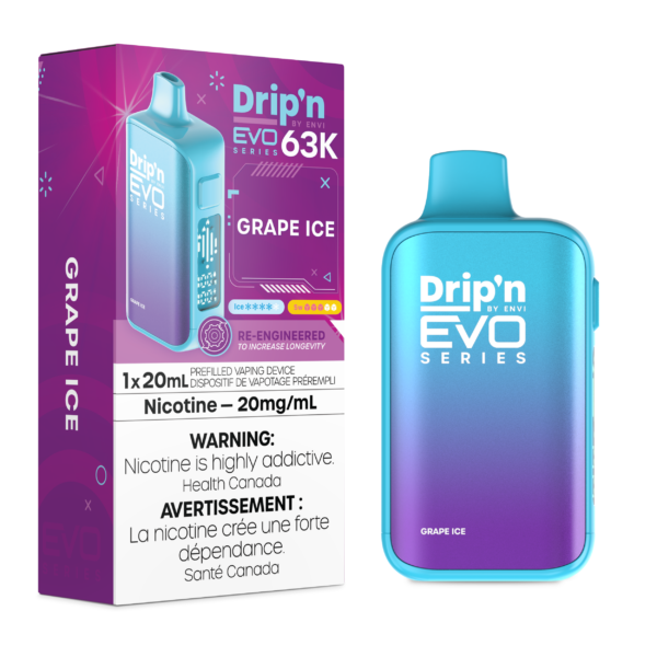 ENVI Drip'n EVO Series 63K - Grape Ice Disposable Vape — 4one6 Vape Toronto