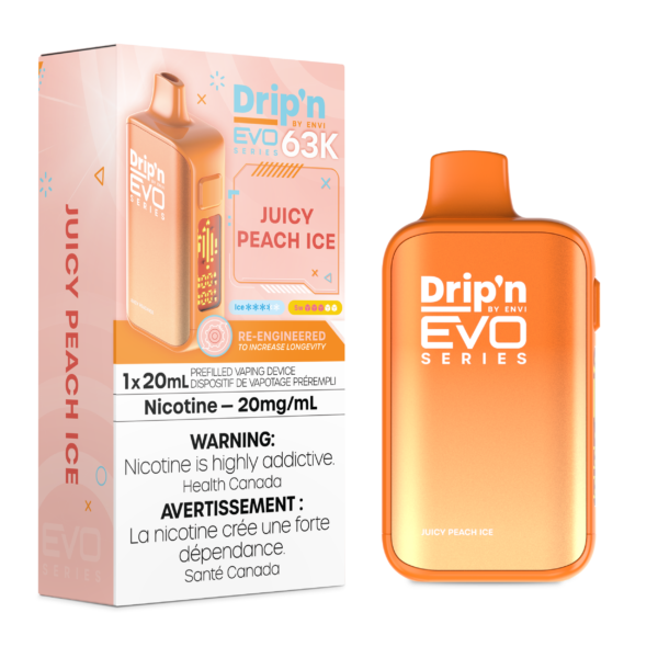 ENVI Drip'n EVO Series 63K - Juicy Peach Ice Disposable Vape — 4one6 Vape Toronto