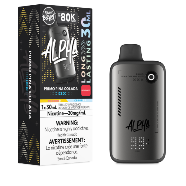 Flavour Beast Alpha 80K - Primo Pina Colada Iced Disposable Vape — 4one6 Vape Toronto