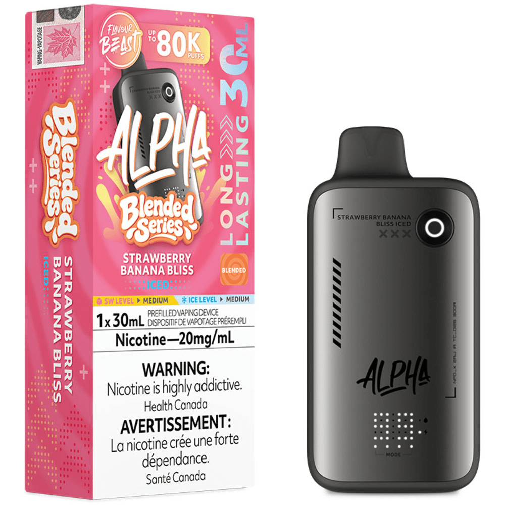 Flavour Beast Alpha 80K - Strawberry Banana Bliss Iced Disposable Vape — buy in Toronto at 4one6 Vape