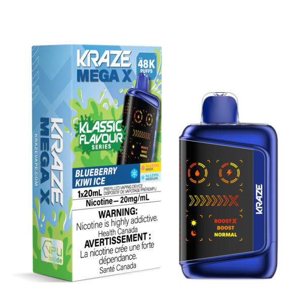 Kraze Mega X Klassic - Blueberry Kiwi Ice Disposable Vape — 4one6 Vape Toronto