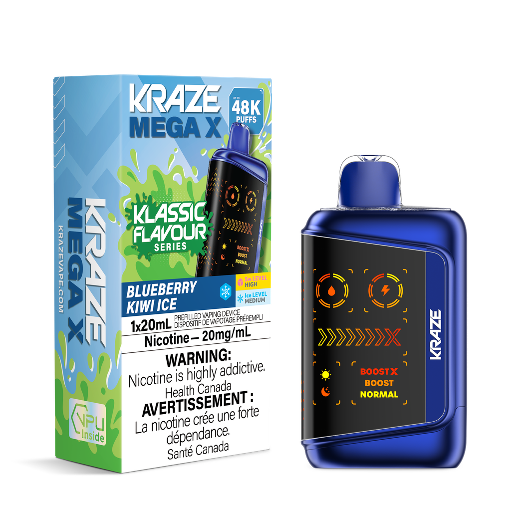Kraze Mega X Klassic - Blueberry Kiwi Ice Disposable Vape — buy in Toronto at 4one6 Vape