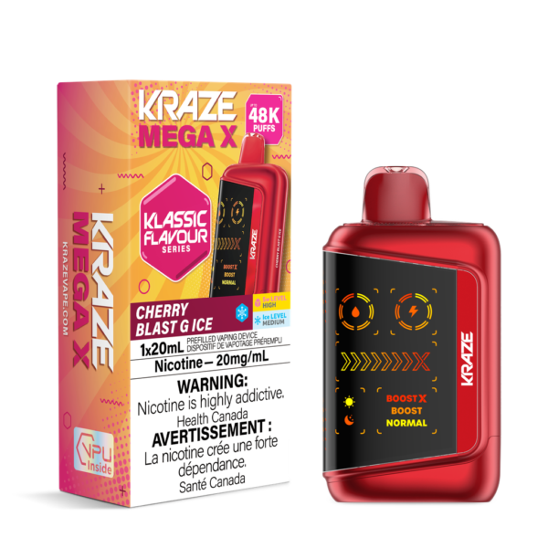 Kraze Mega X Klassic - Cherry Blast G Ice Disposable Vape — 4one6 Vape Toronto