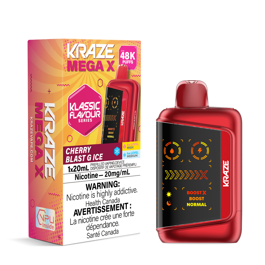 Kraze Mega X Klassic - Cherry Blast G Ice Disposable Vape — buy in Toronto at 4one6 Vape