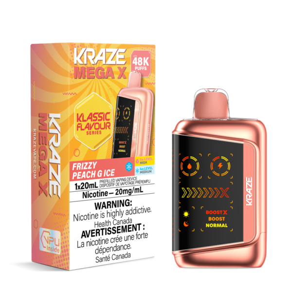 Kraze Mega X Klassic - Frizzy Peach G Ice Disposable Vape — 4one6 Vape Toronto