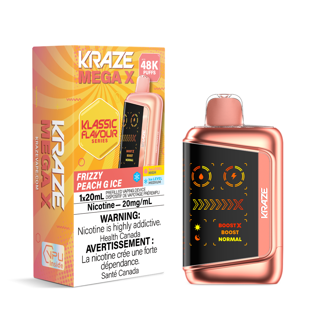 Kraze Mega X Klassic - Frizzy Peach G Ice Disposable Vape — buy in Toronto at 4one6 Vape