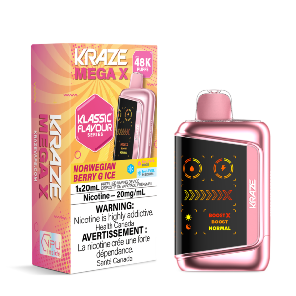 Kraze Mega X Klassic - Norwegian Berry G Ice Disposable Vape — 4one6 Vape Toronto
