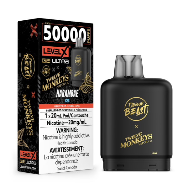 Level X G2 Flavour Beast x 12 Monkeys Ultra Pod - Harambae Iced — 4one6 Vape Toronto
