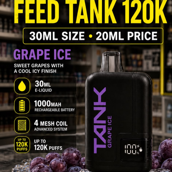 Feed Tank 120K — Grape Ice — 4one6 Vape Toronto