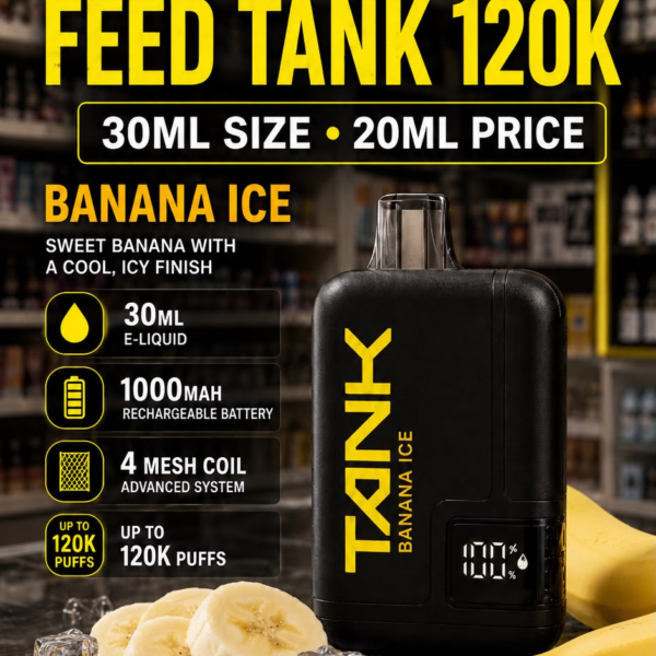 Feed Tank 120K — Banana Ice — 4one6 Vape Toronto