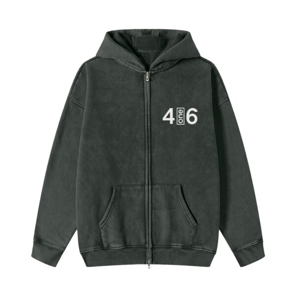 Snow Washed Zip-Through Fleece Hoodie — 4one6 Vape Toronto
