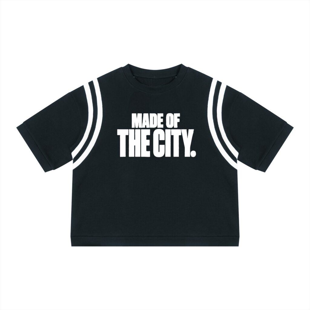 Unisex Color Block Waffle Boxy T-Shirt