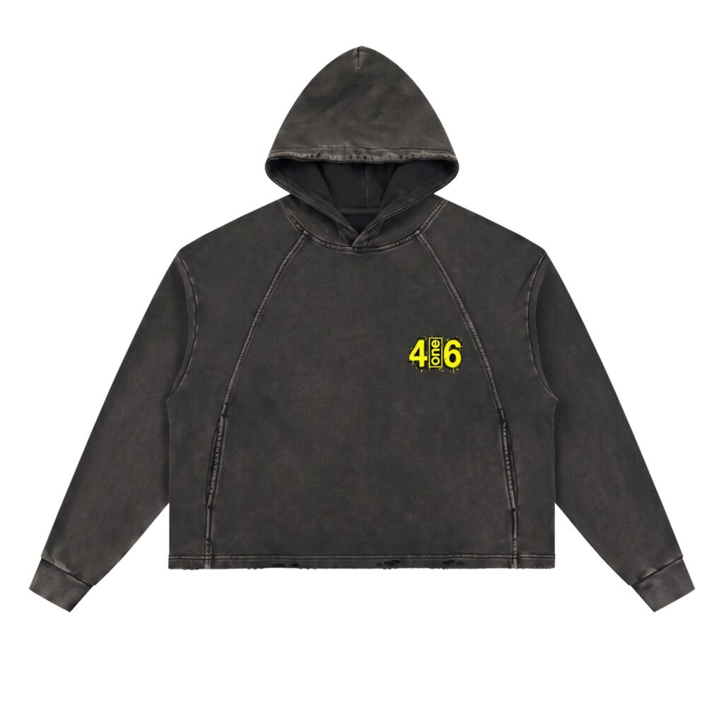 Vintage Washed Frayed-Hem Hoodie