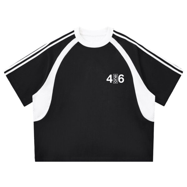 Contrast Stripes Panel Mesh T-shirt — 4one6 Vape Toronto