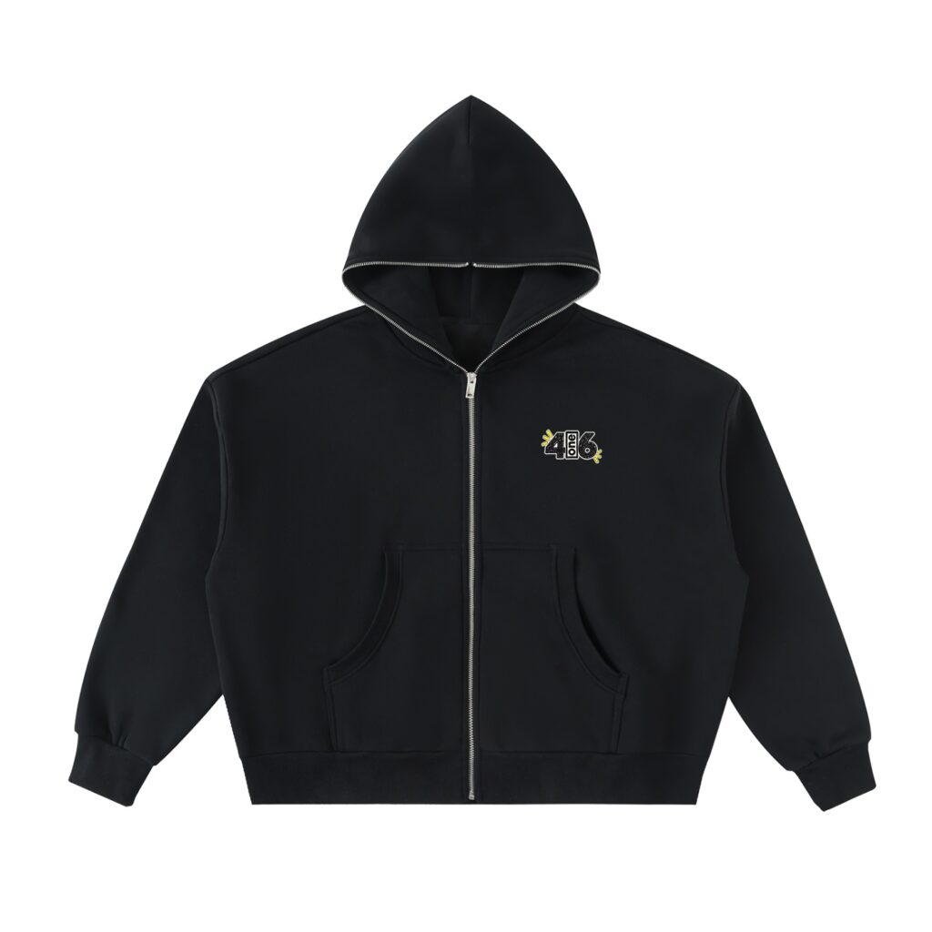 Fleeced Full-Zip Boxy Hoodie — 4ONE6 Merch, Toronto
